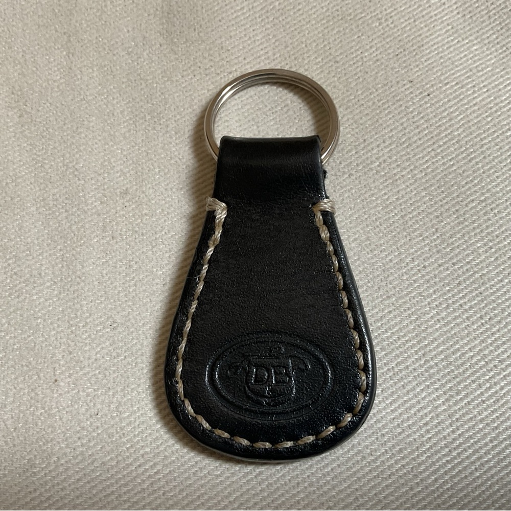 Dooney & Bourke Black Leather Key Ring Key Fob